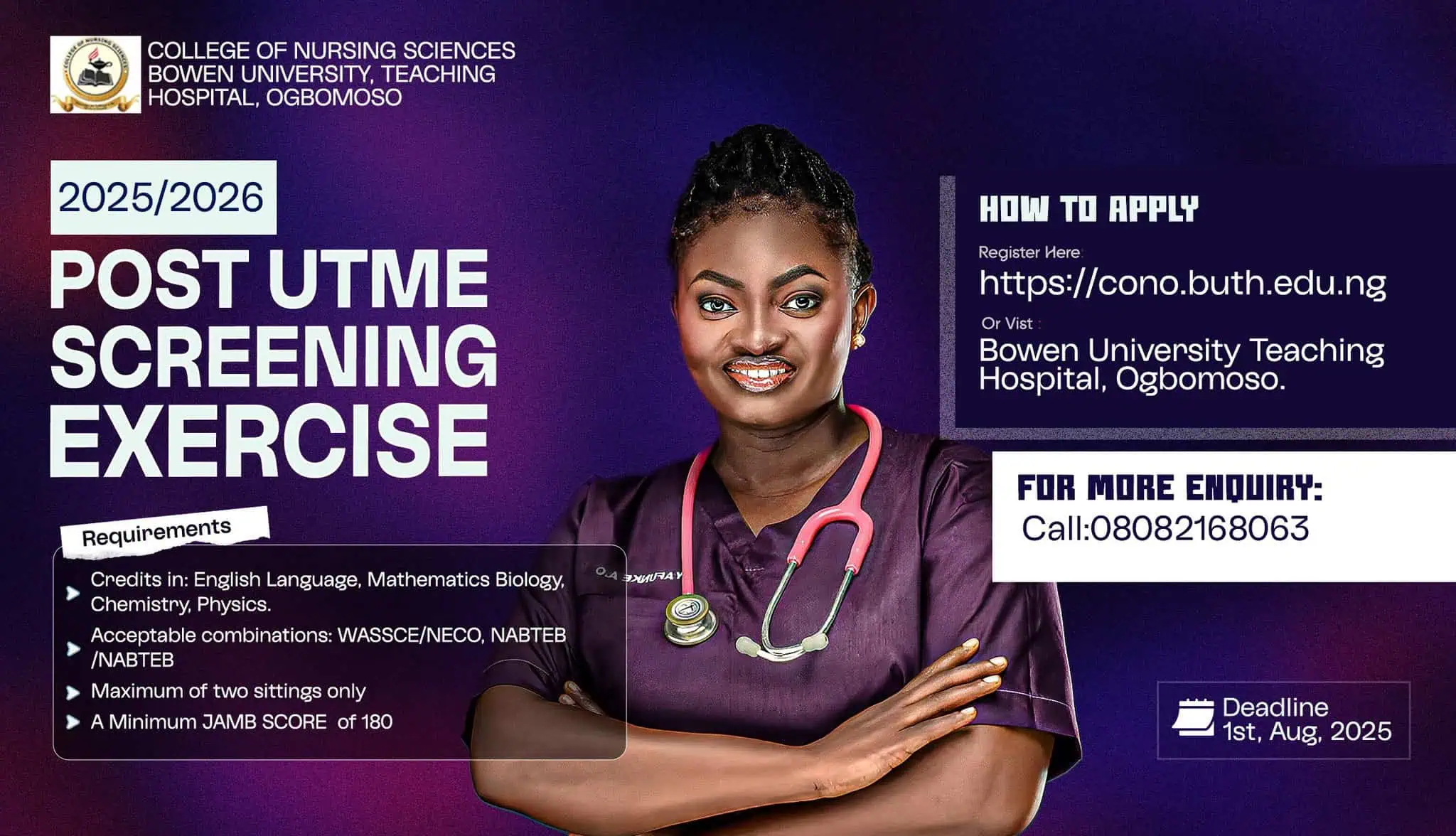 BUTH Nursing P-UTME Form 2025/2026